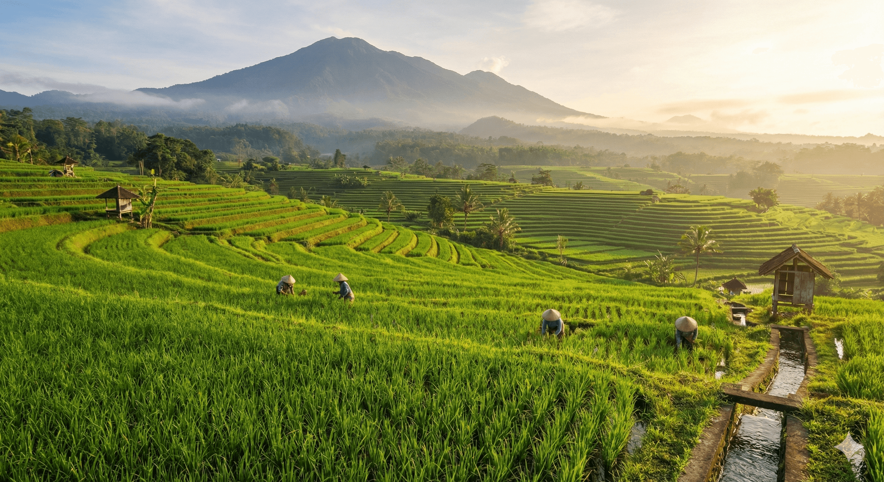 Hamparan sawah terasering Jatiluwih